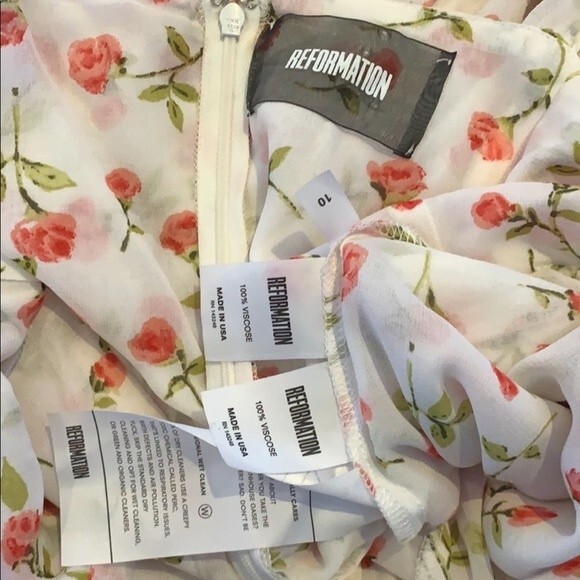 Reformation floral rose print mini dress 10 - Picture 4 of 5
